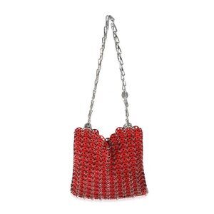 Paco Rabanne Red Silver Metal Laiton 1969 Chain Bag